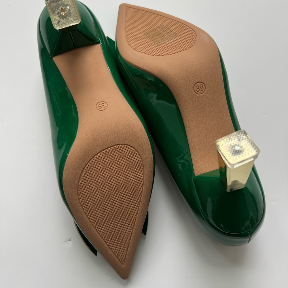 Elegant Green Bow Women's Shoes - Picture 4 of 5